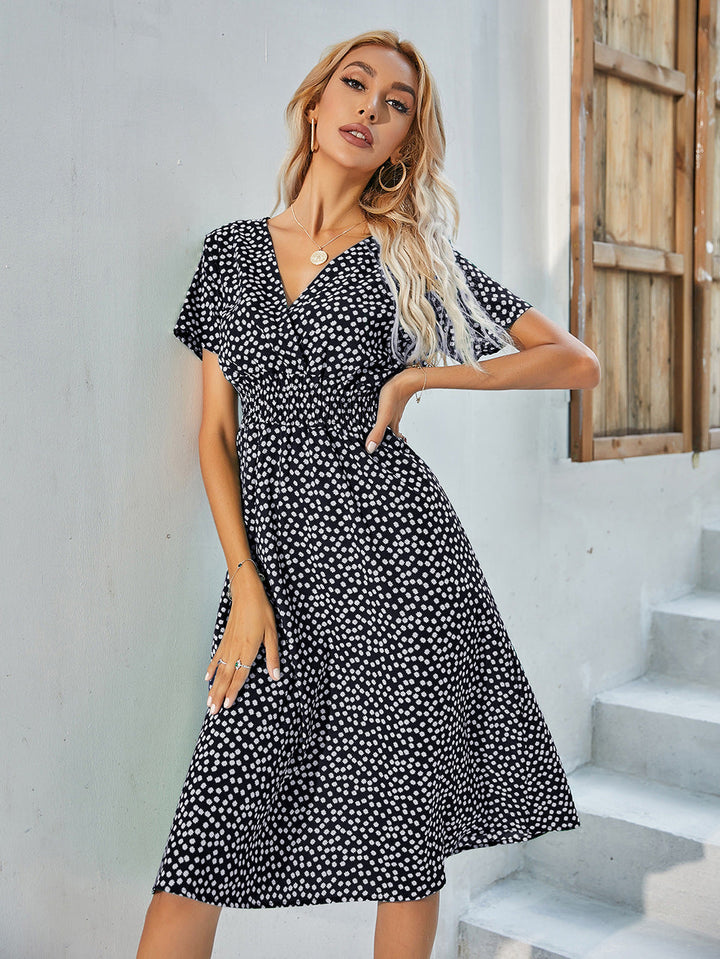Rumi – Printed V-Neck Midi Dress