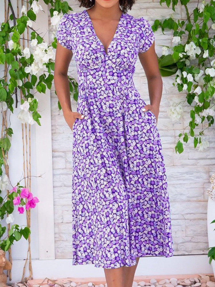 MAE – FLORAL BUTTON-DOWN MIDI DRESS