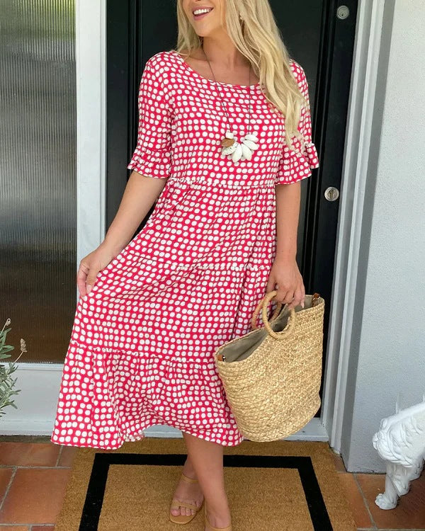 Maria™ - Ruffle Sleeve Midi Dress
