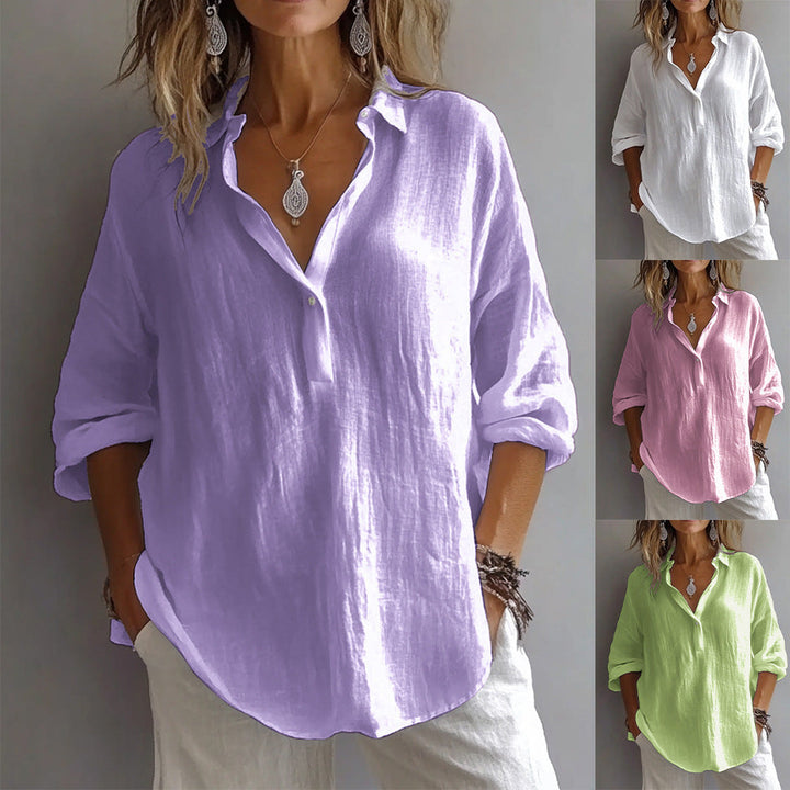 Fiona™ - Elegant V Neck Blouse