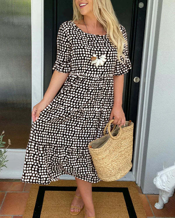 Maria™ - Ruffle Sleeve Midi Dress