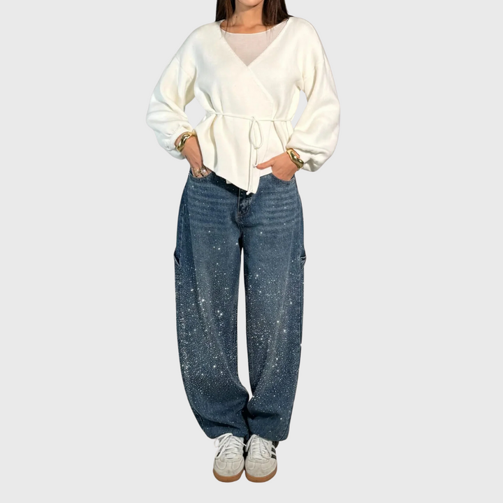 Elegant Balloon Jeans Denim Blue