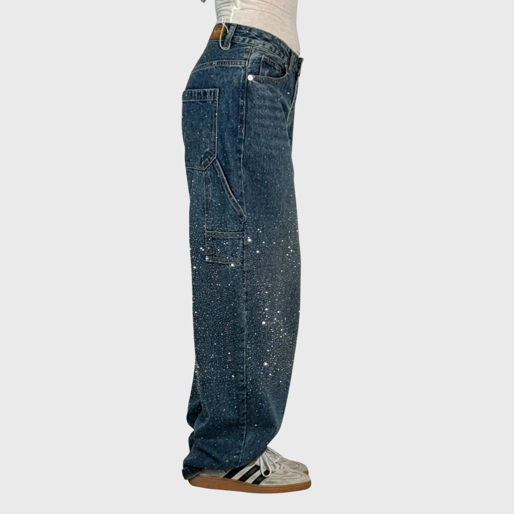 Elegant Balloon Jeans Denim Blue