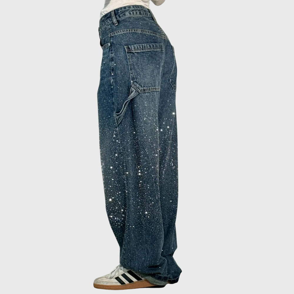Elegant Balloon Jeans Denim Blue