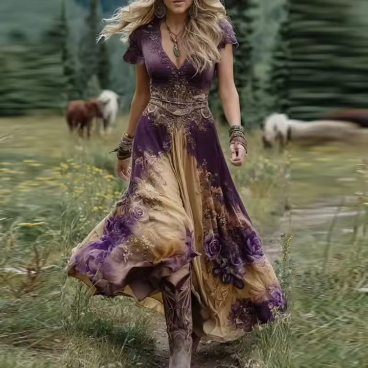 Celestine | Flowing, tailored floral dress