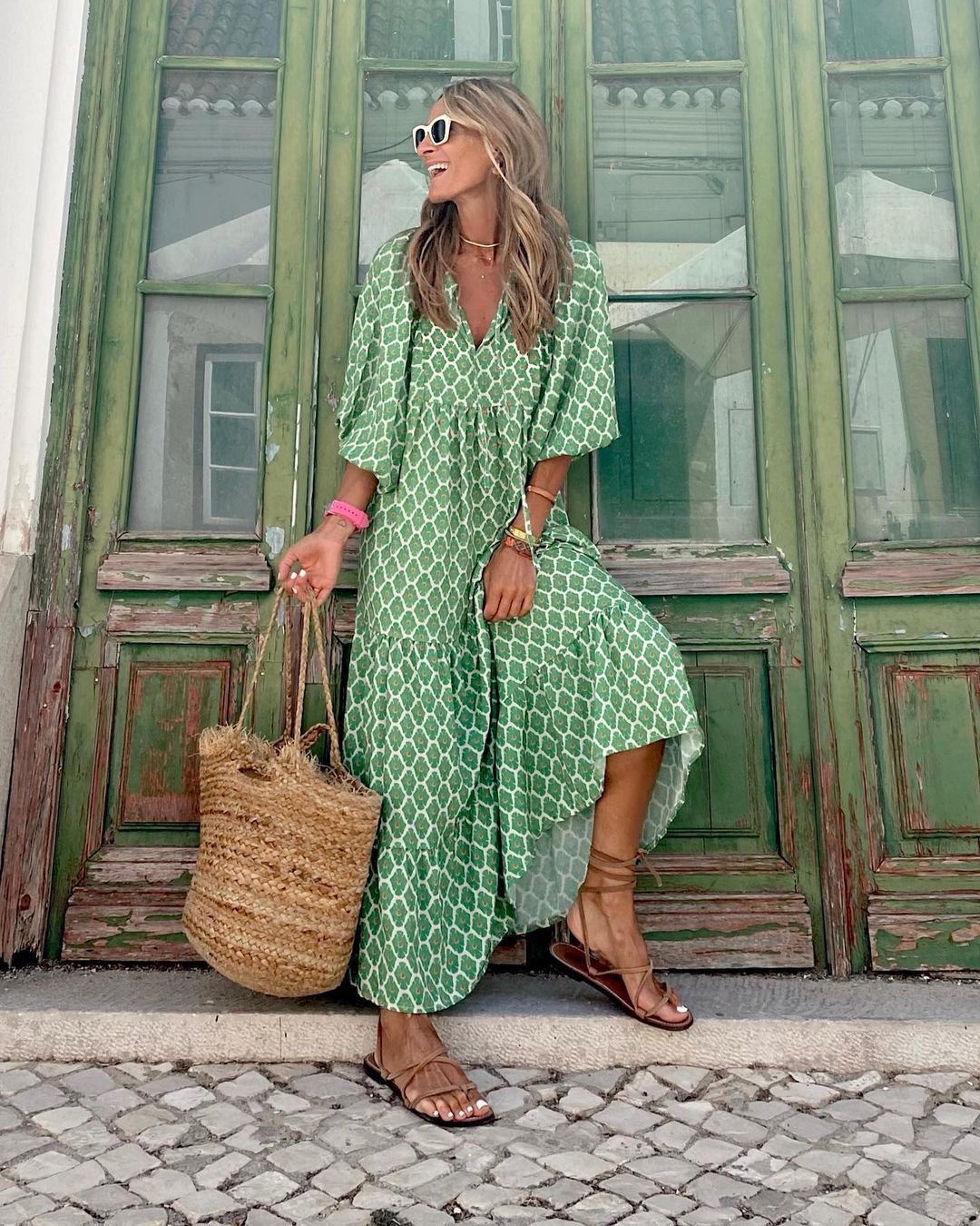 Ella – Elegant Cotton Floral Maxi Dress