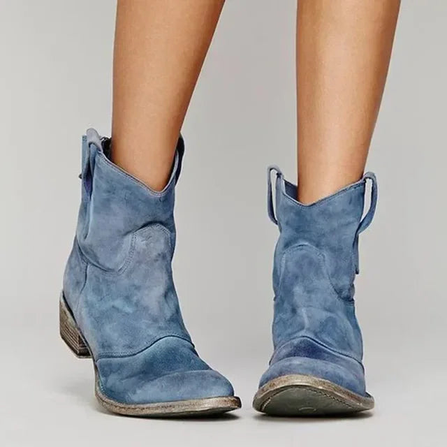 Phoebe-Vintage Cowboy Ankle Boots