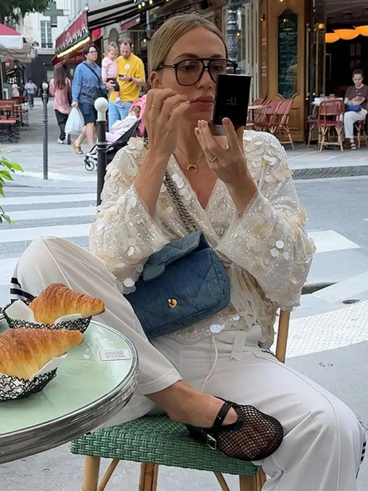 Rhea | Glamorous Sparkling Blouse