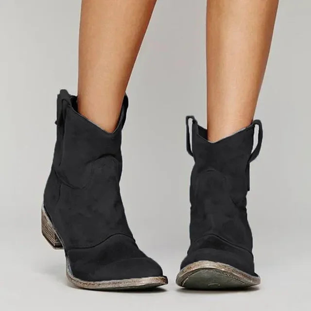 Phoebe-Vintage Cowboy Ankle Boots