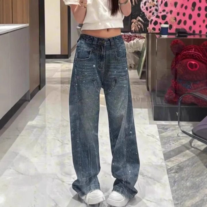 Sofia™ | Elegant Wide Leg Jeans With Rhinestones