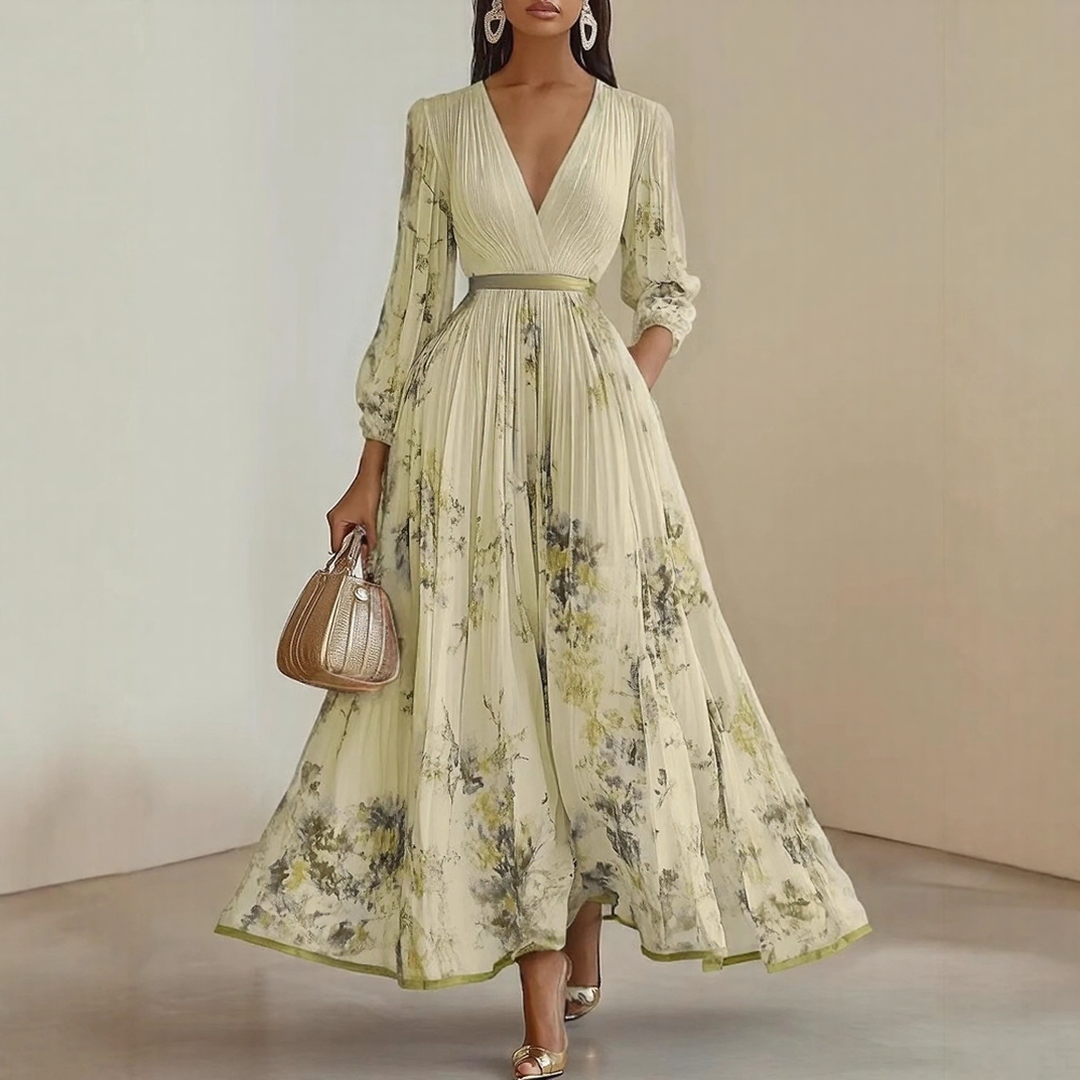 Milano-Elegant Pleated Maxi Dress