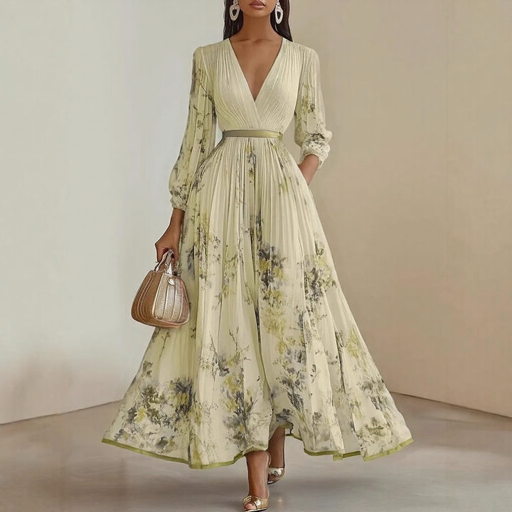 Milano-Elegant Pleated Maxi Dress