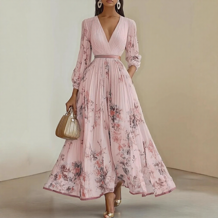 Milano-Elegant Pleated Maxi Dress