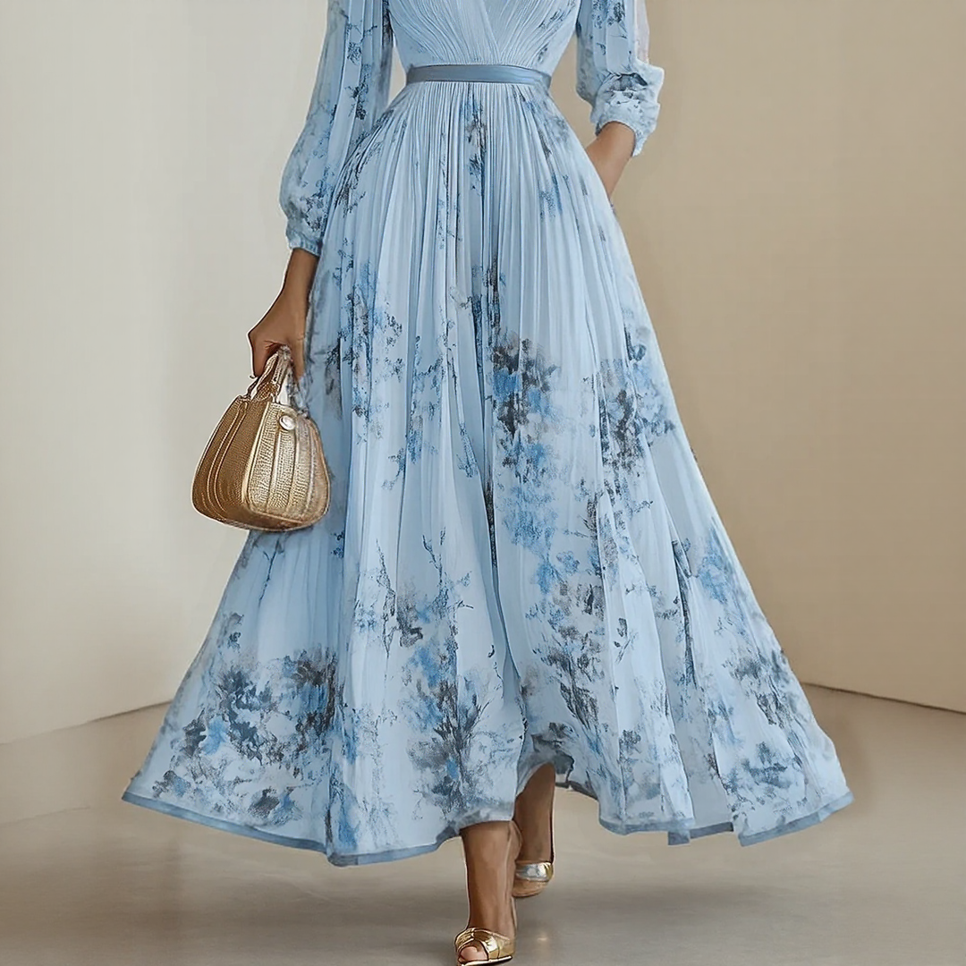 Milano-Elegant Pleated Maxi Dress
