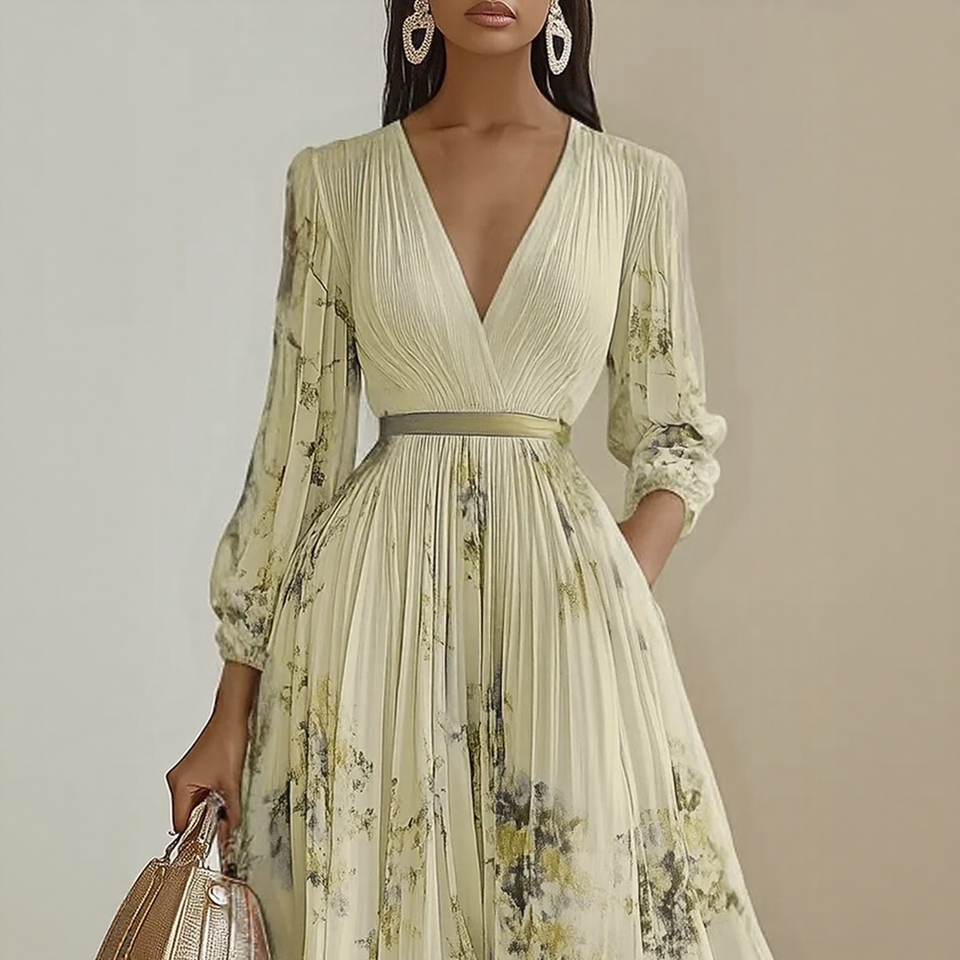 Milano-Elegant Pleated Maxi Dress