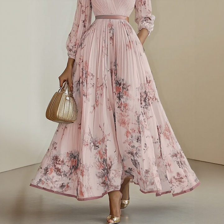 Milano-Elegant Pleated Maxi Dress