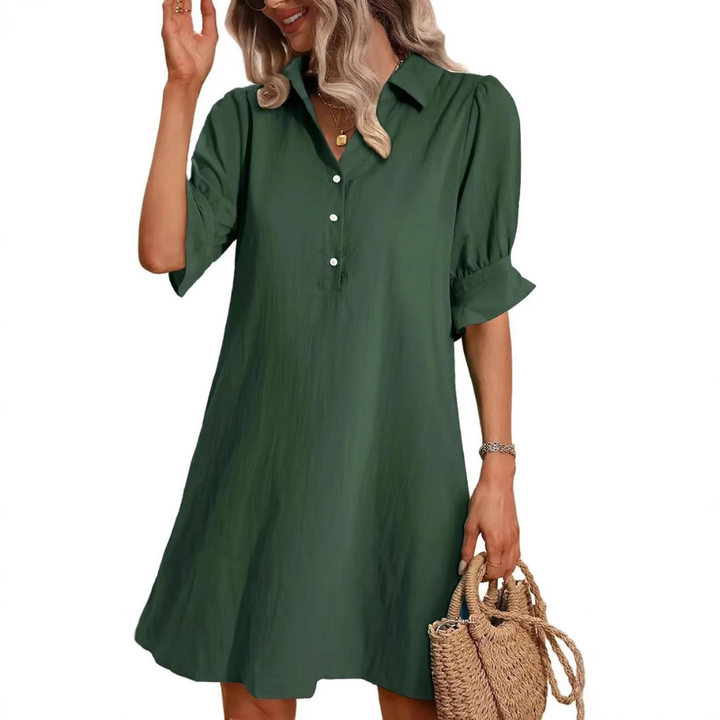 FRANNIE™ - Casual Button Down Shirt Dress