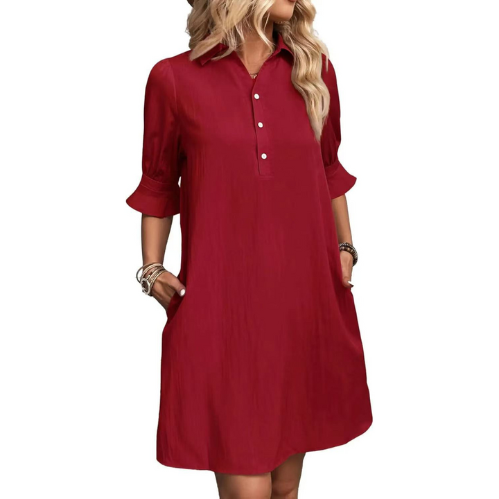 FRANNIE™ - Casual Button Down Shirt Dress