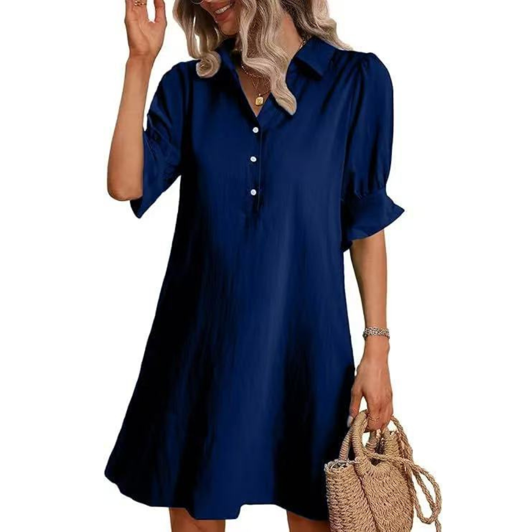 FRANNIE™ - Casual Button Down Shirt Dress