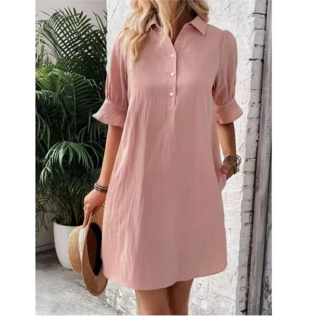 FRANNIE™ - Casual Button Down Shirt Dress