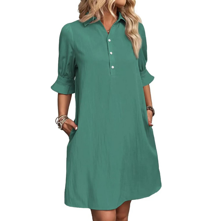 FRANNIE™ - Casual Button Down Shirt Dress
