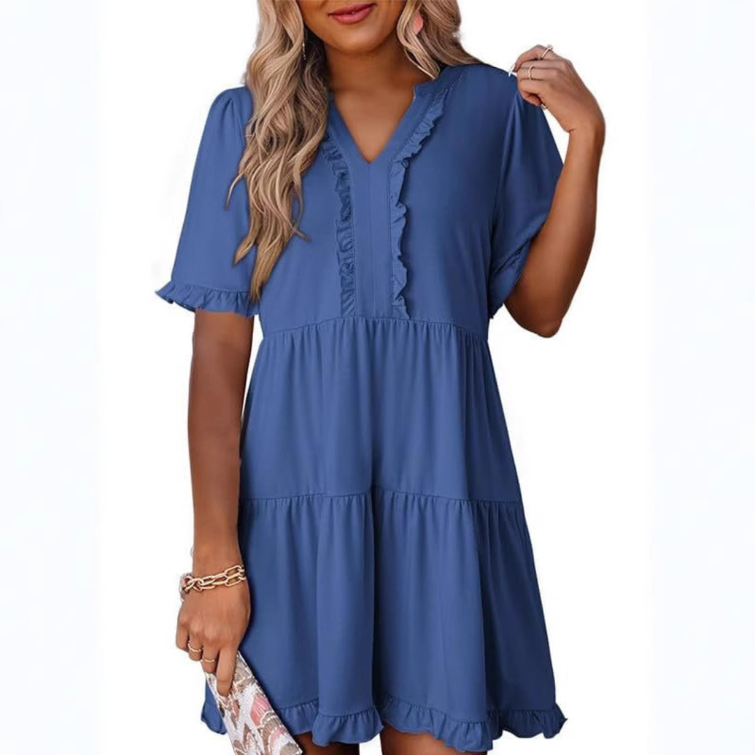 LIA™ - Casual V-Neck Mini Dress