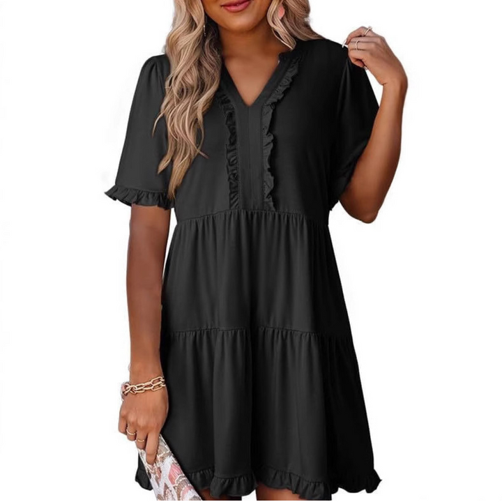 LIA™ - Casual V-Neck Mini Dress