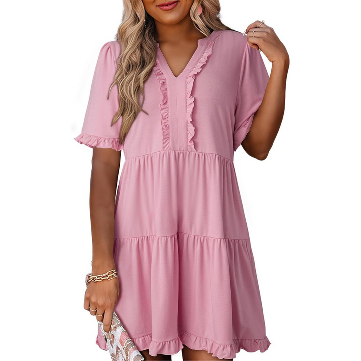 LIA™ - Casual V-Neck Mini Dress
