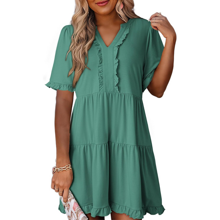 LIA™ - Casual V-Neck Mini Dress