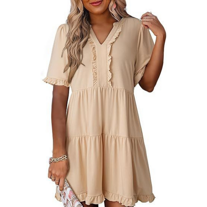 LIA™ - Casual V-Neck Mini Dress