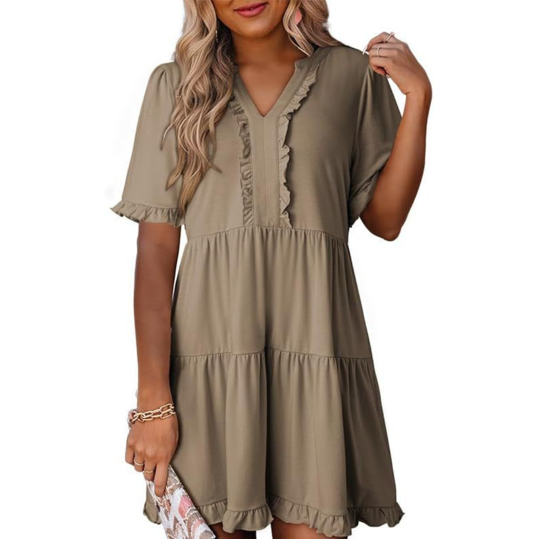 LIA™ - Casual V-Neck Mini Dress