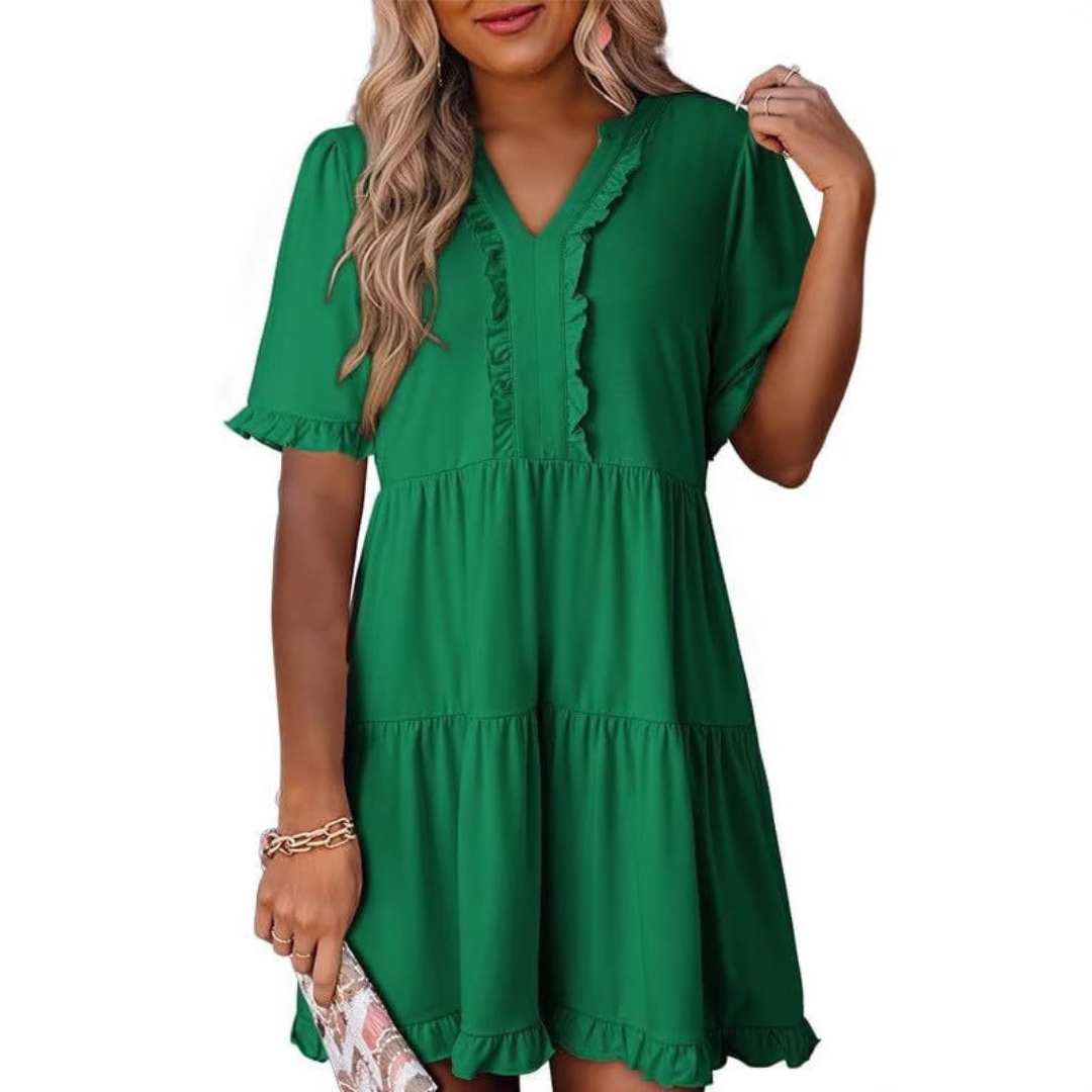 LIA™ - Casual V-Neck Mini Dress