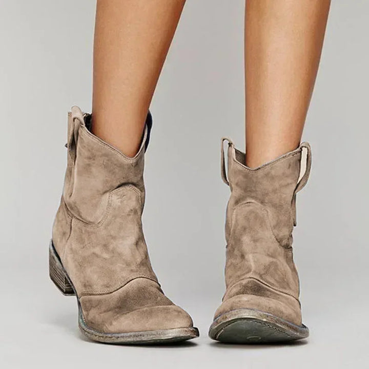 Phoebe-Vintage Cowboy Ankle Boots