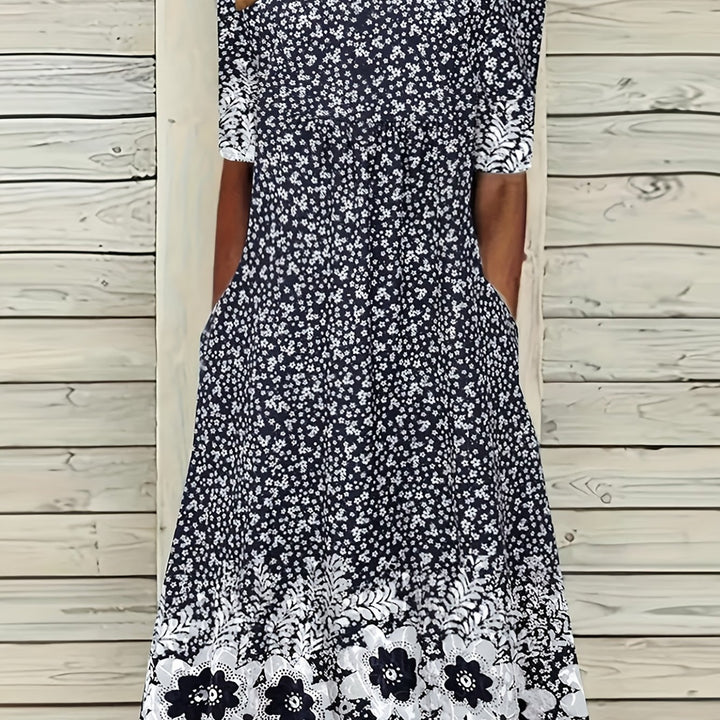 Fliss™-Floral Peplum Dress