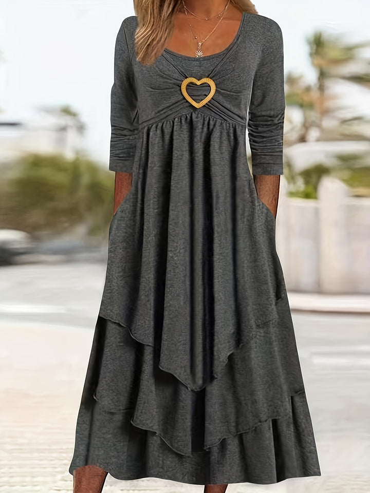 Lucile™-PLUS SIZE-Long Sleeve Dress