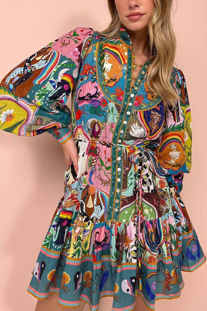 Tinasha™ - Casual Graffiti Mini Dress