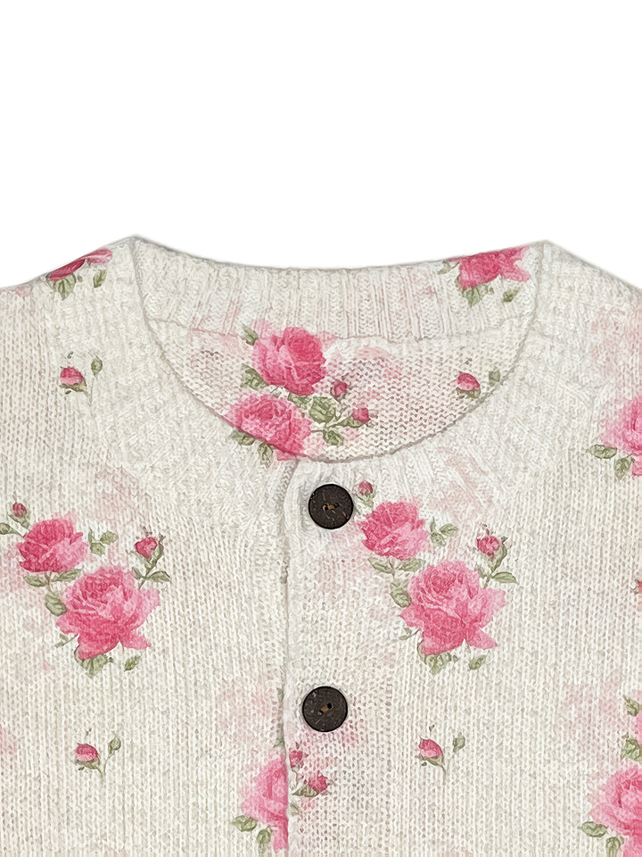 Wendy- 3D Floral Print Cardigan