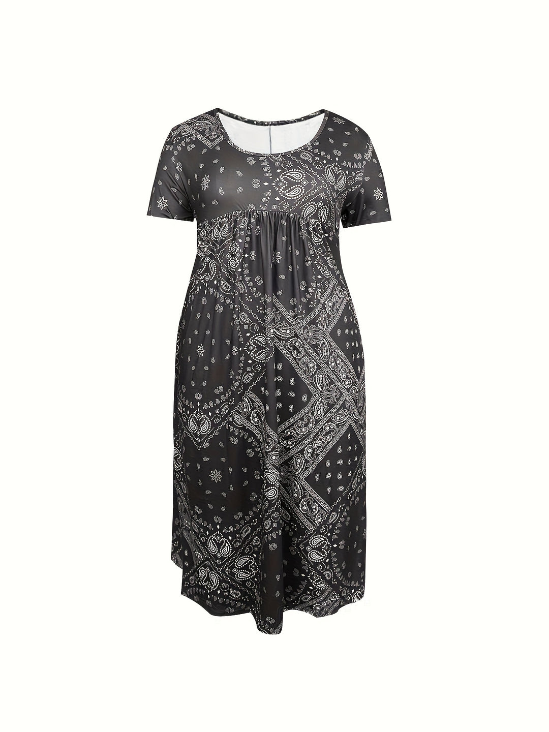 Yuki™-Casual Paisley Print Dress