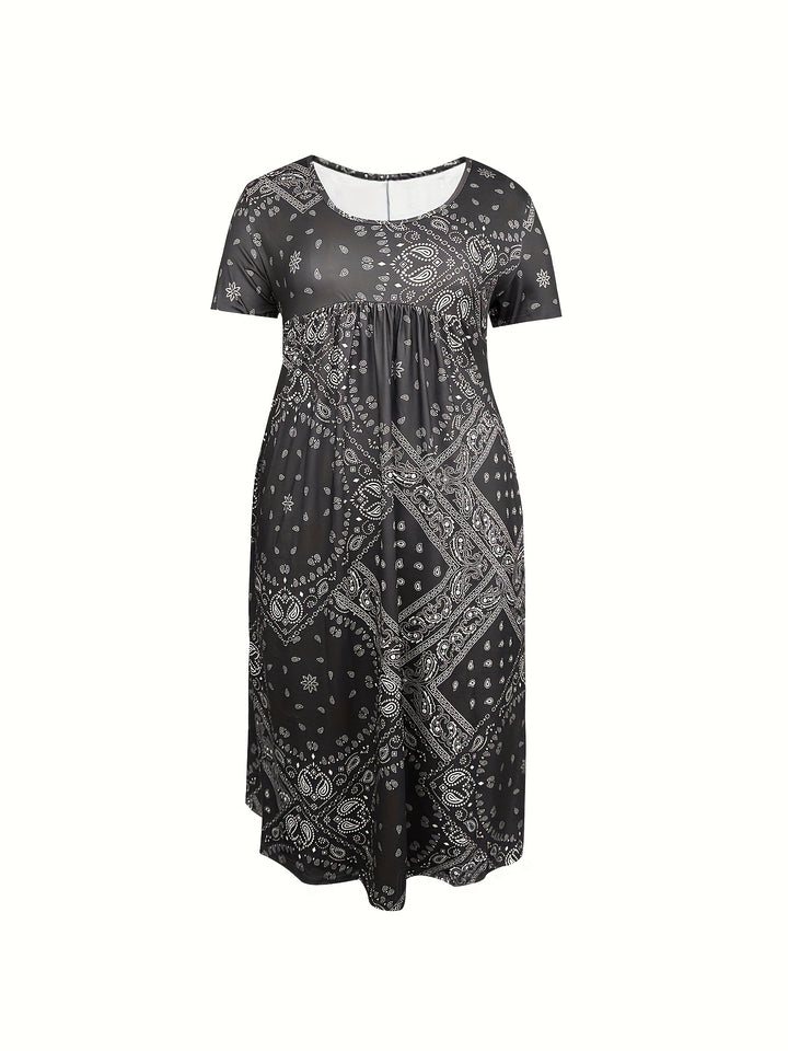 Yuki™-Casual Paisley Print Dress