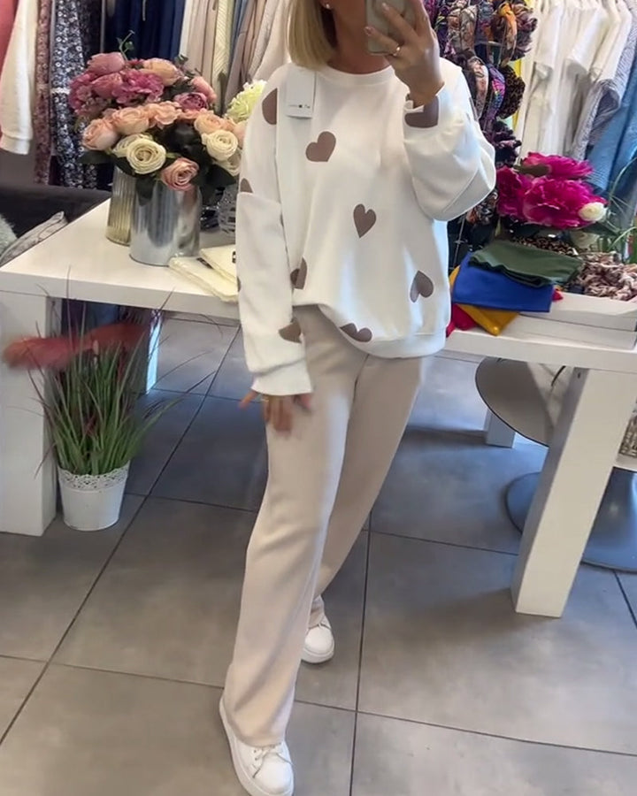 Gina™- Heart Printed Two-Piece Set