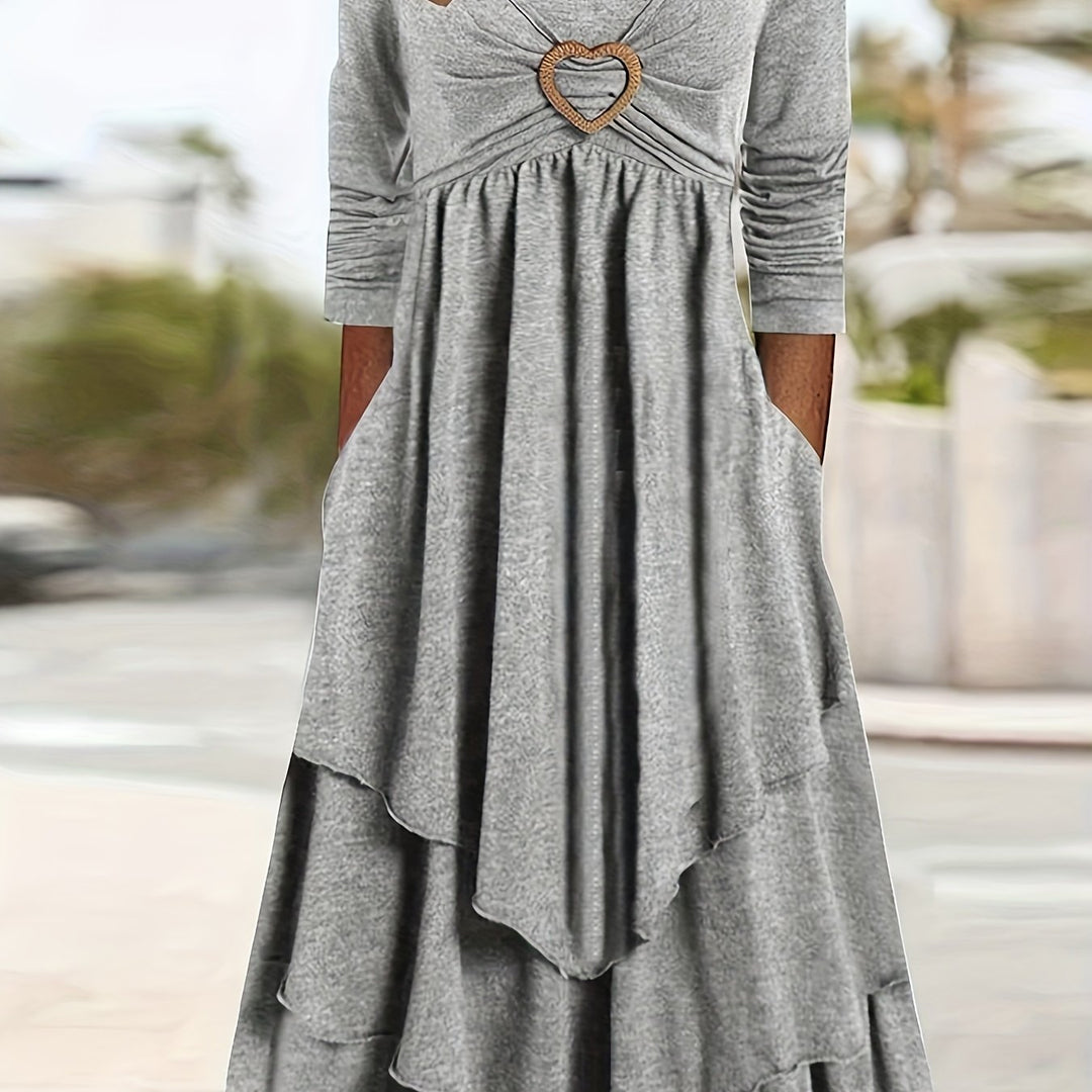 Lucile™-PLUS SIZE-Long Sleeve Dress