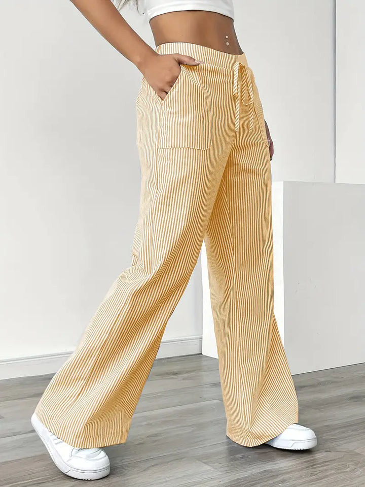 Nina™ - Elegant Striped Pant With Pockets