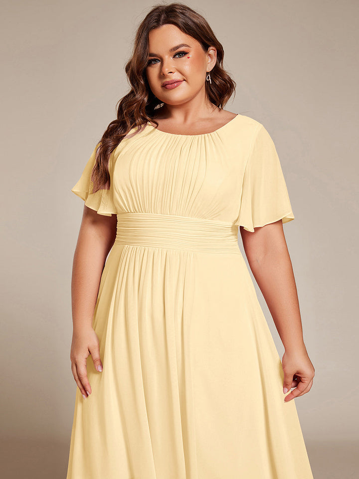 Portofino™- Chiffon Round Neckline Wedding Guest Dress
