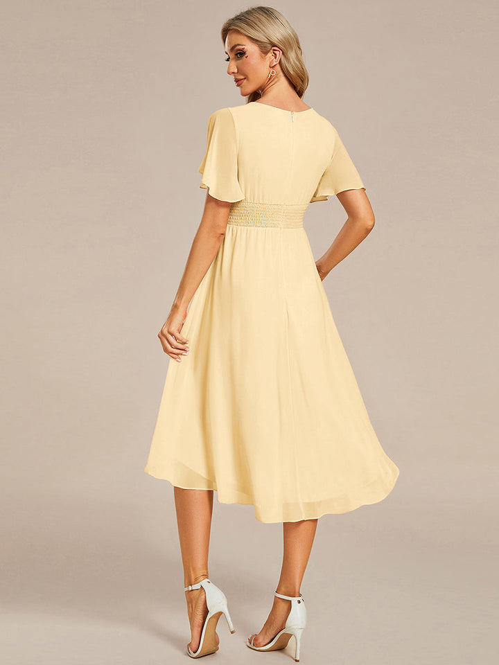 Portofino™- Chiffon Round Neckline Wedding Guest Dress