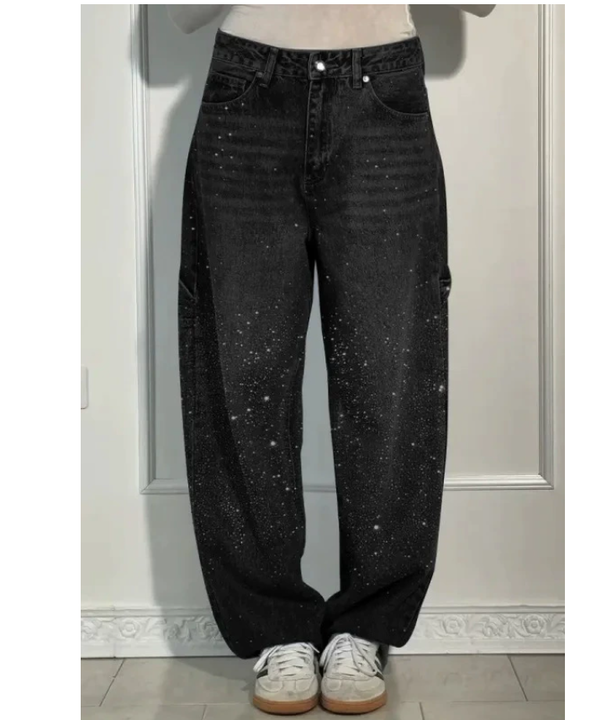 Elegant Balloon Jeans Denim Blue