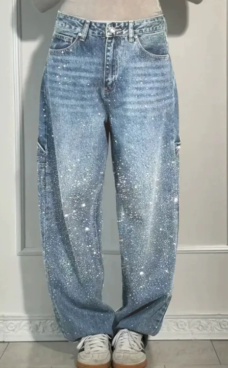 Elegant Balloon Jeans Denim Blue