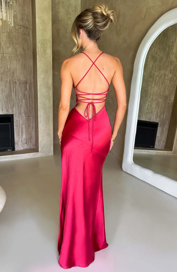 Natalie | Satin Maxi Dress