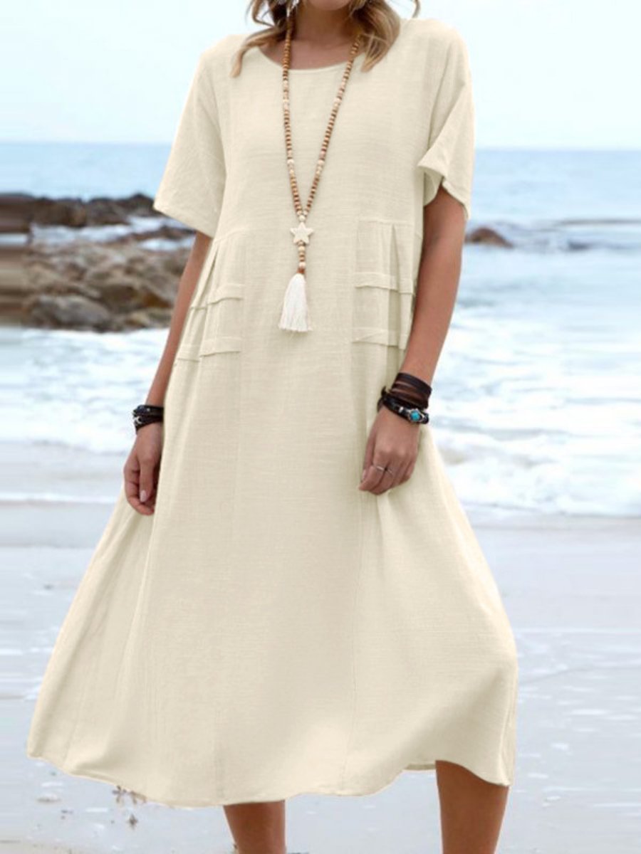 BELLA | LOOSE ROUND NECK DRESS