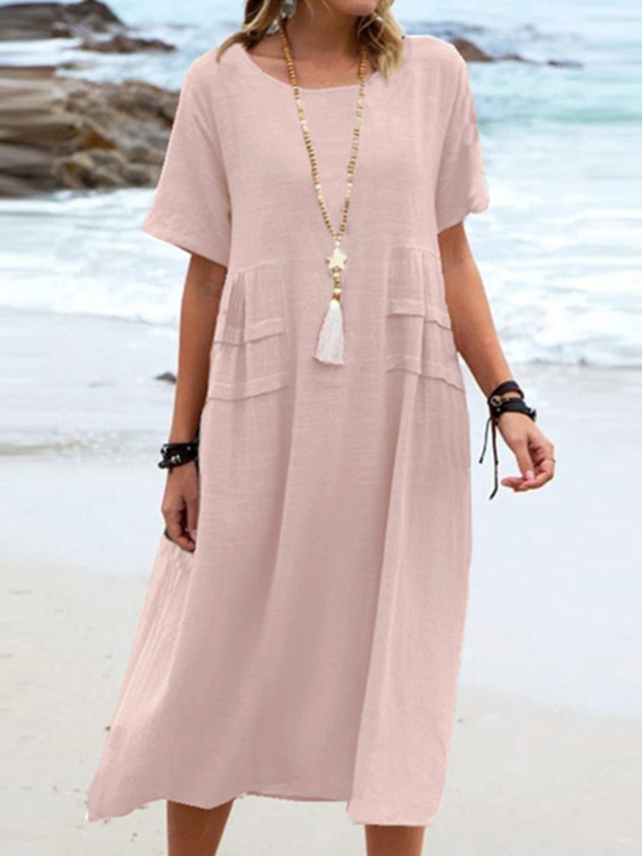 BELLA | LOOSE ROUND NECK DRESS