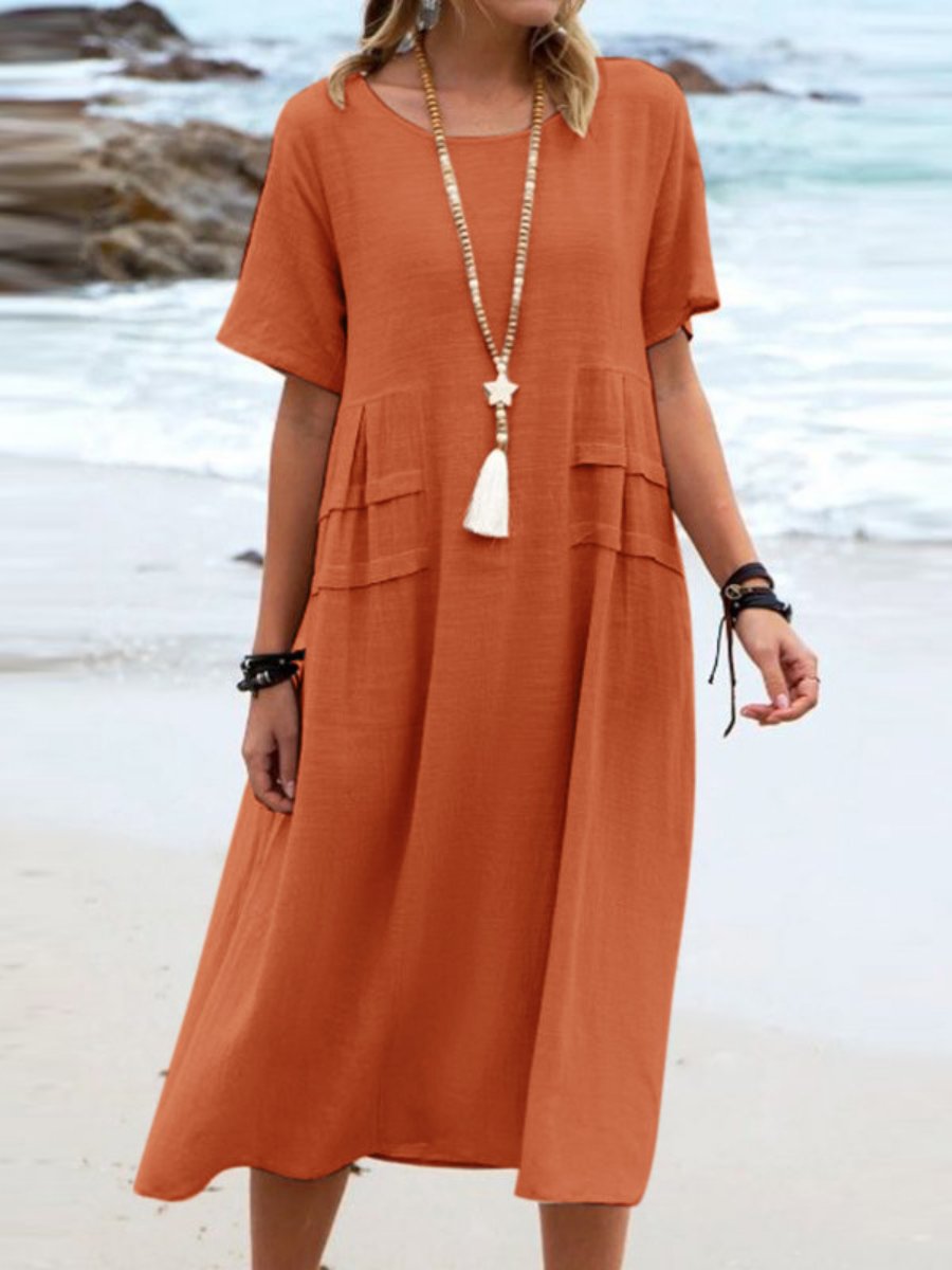 BELLA | LOOSE ROUND NECK DRESS